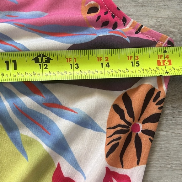 Hale Bob Wrap Dress Size S Colorful Floral Leaf Print Tassels Cap Sleeve Summer - Picture 10 of 10